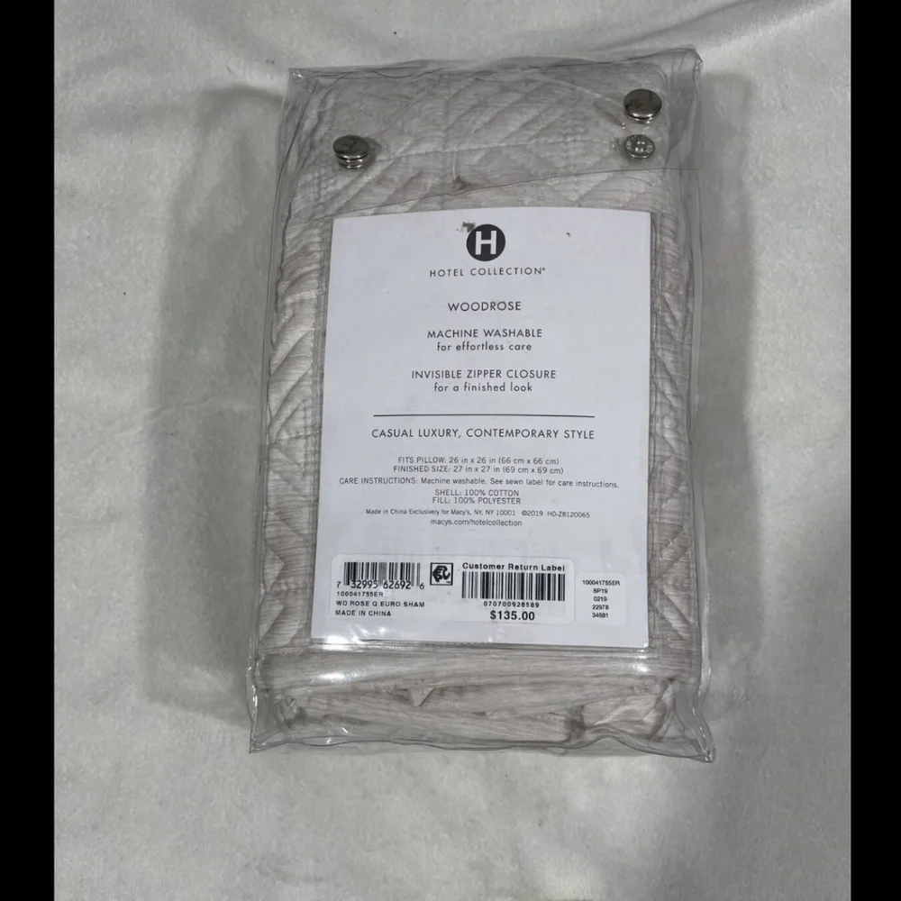 NIB Hotel Collection Woodrose Quilted‎ 1 Euro Sham